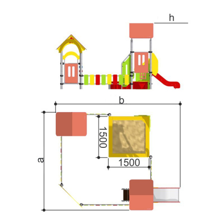 Песочный дворик с горкой Романа 109.06.00