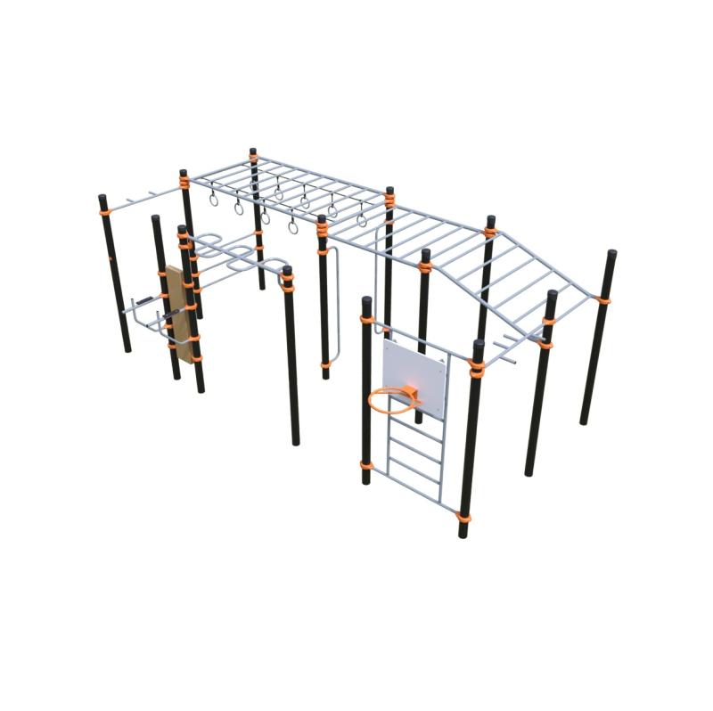 Воркаут + гимнастические кольца + съемный баскетбольный щит 501.112.00 в Астрахани ВИНКО