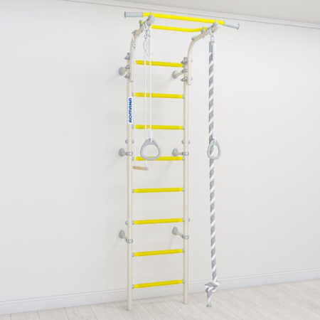 Домашний спортивный комплекс «Шведская стенка ROMANA Next Top» (белый прованс/желтый)