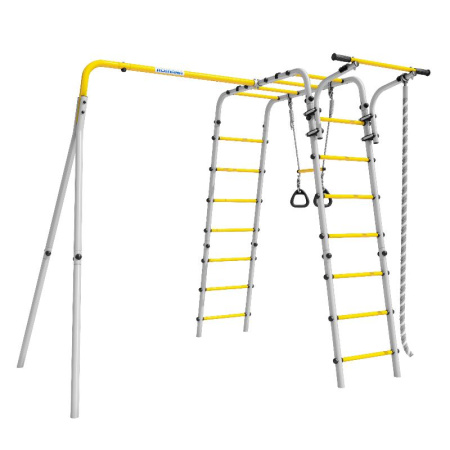 Детский спортивный комплекс для дачи ROMANA Веселая лужайка - 2 (Цвет  серый/желтый | Без качелей)