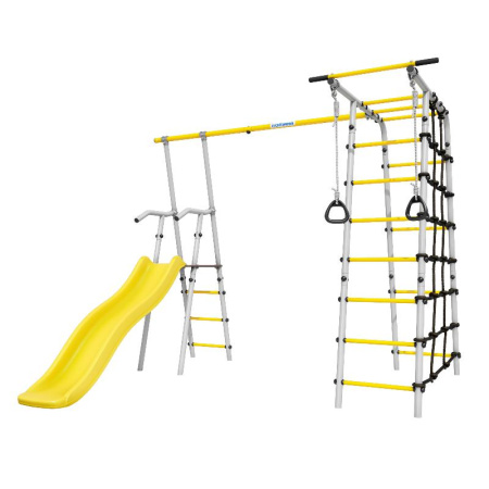 Детский спортивный комплекс для дачи ROMANA Богатырь (Цвет серый/желтый | Качели Без качелей)