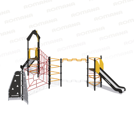 Детский спортивный комплекс с горкой и рукоходом Серия треугольник Romana 401.32.00