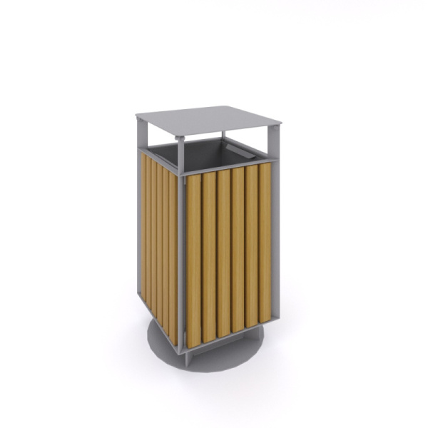 Урна (40 л) 305.25.00 (светлое дерево/ серый) (анкерное)
