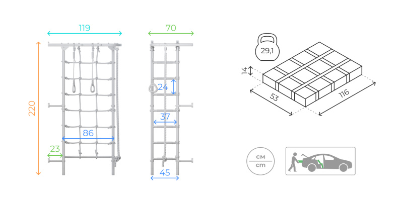 Домашний спортивный комплекс «Шведская стенка ROMANA S4» в Астрахани ВИНКО