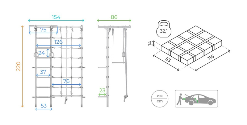 Домашний спортивный комплекс «Шведская стенка ROMANA S7» в Астрахани ВИНКО